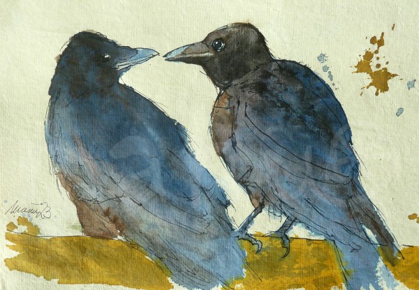 Vogelstudie XIX - Rabenpaar
