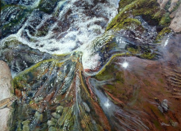 Begegnung am Wasserfall